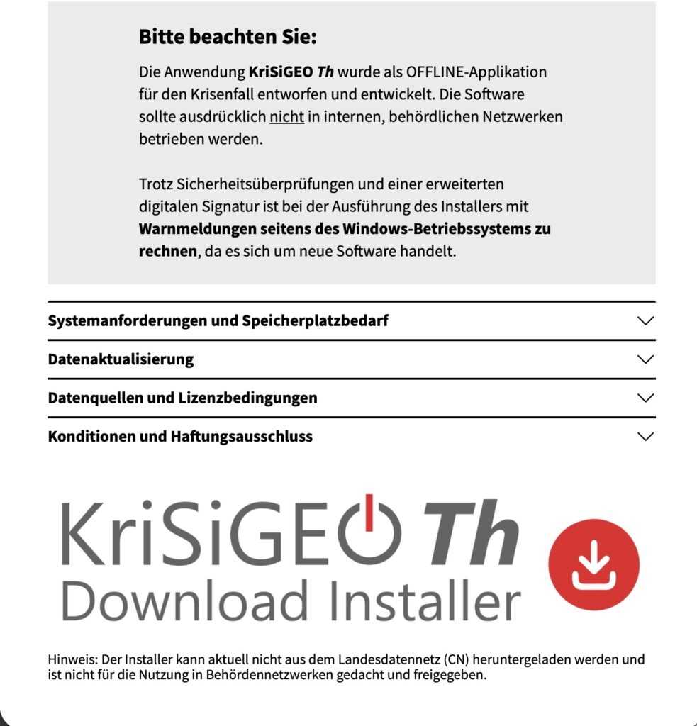 Ein Screenshot der Anwendung KriSiGEO Th.