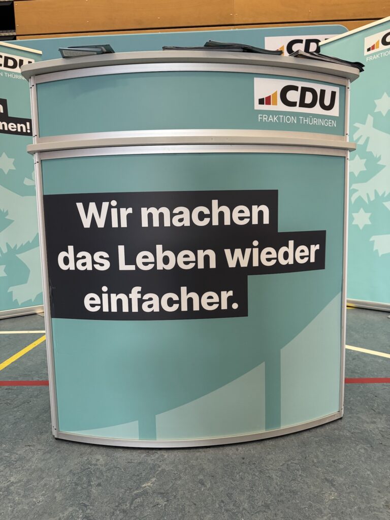 Ein Stand der Thüringer CDU-Landtagsfraktion.